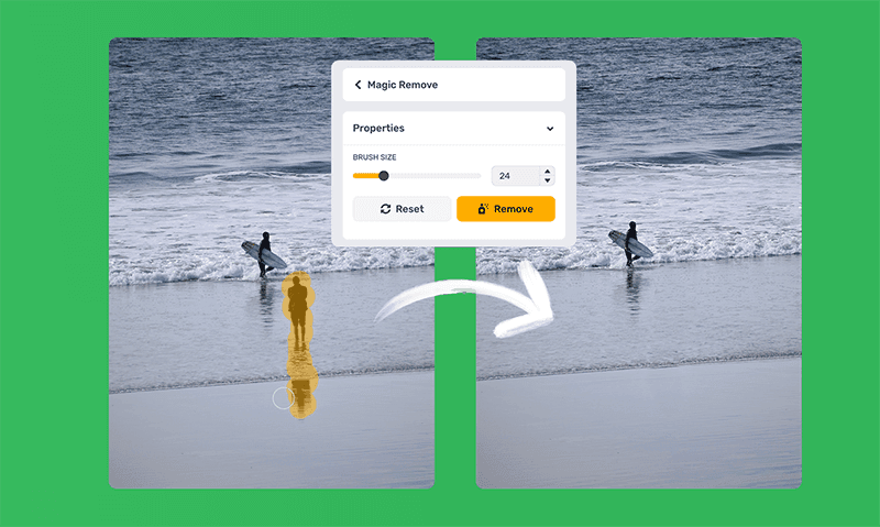 AI eraser tool preview